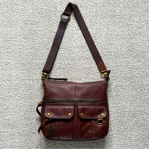 ✝️ Fossil | Brown Pebble Grain Leather Satchel